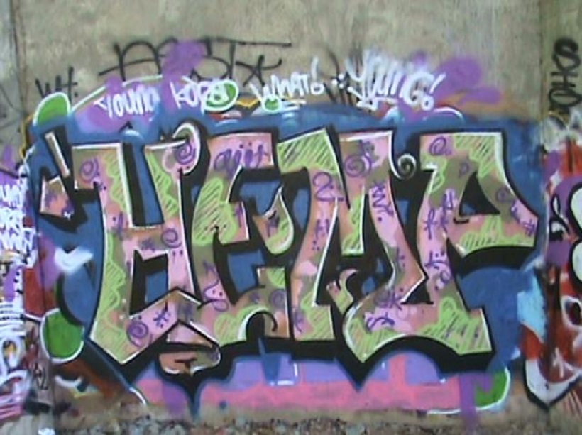 Graffiti image on wall with work Hemp in it. Hemp uses.