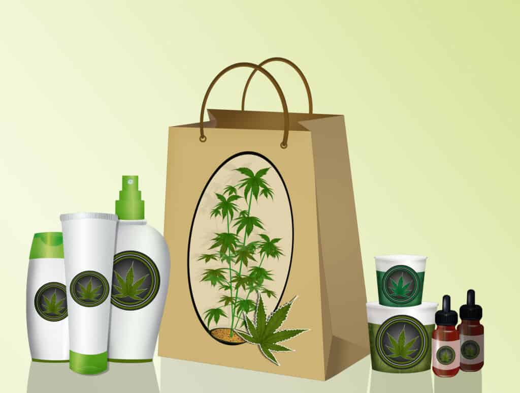 animated canabis products and bag, best cannabis packaging for cannabis products