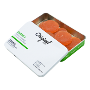 package of cbd gummies on white surface