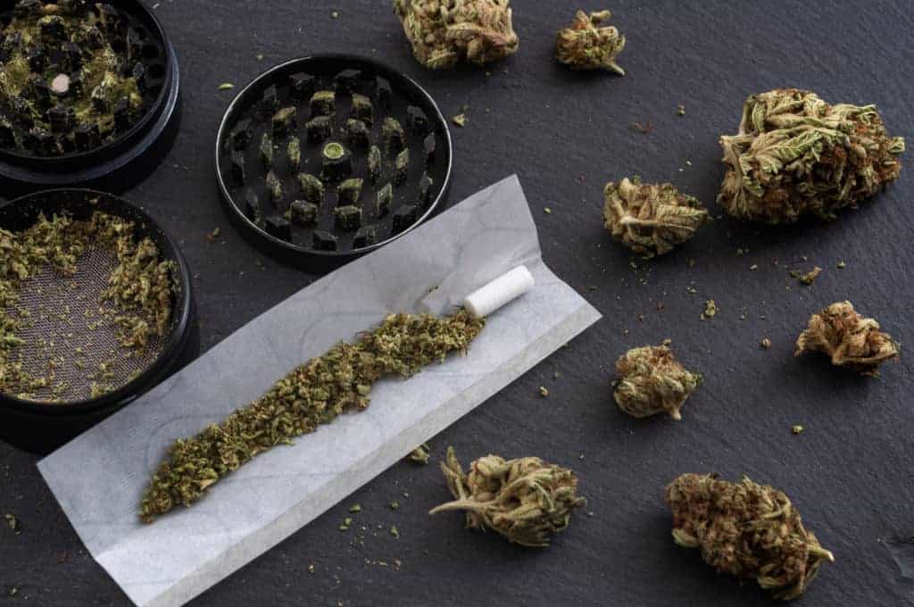 Nug porn. A cannabis joint being prepared. 