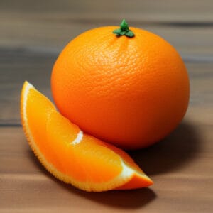 Mandarin Dream Strain. An orange with marijuana leaf on top