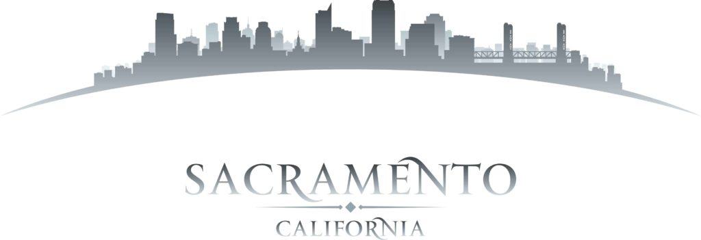 sacramento skyline in black and white, cannabis dispensaries in Sacramento