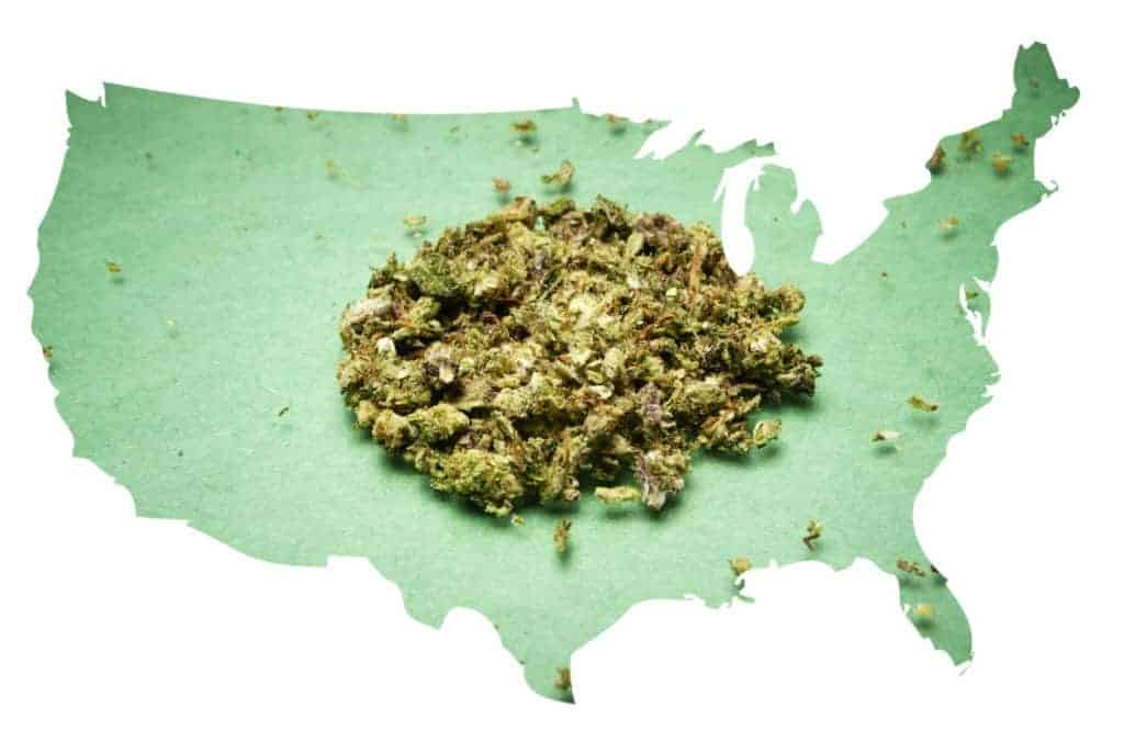 map of us with cannabis on it, weed legalization